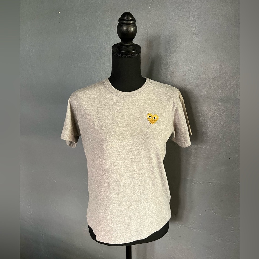 Come Des Garçons Play Tee Shirt, Gray, Size L